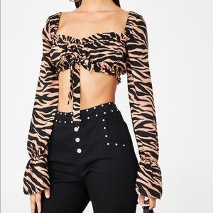 Tiger Mist zebra print crop top